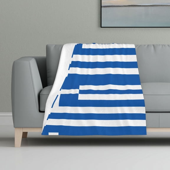 Throw Blanket Greek Flag Flannel Blanket Soft Throw Blanket For Couch Bed All Seasons (32"X48")