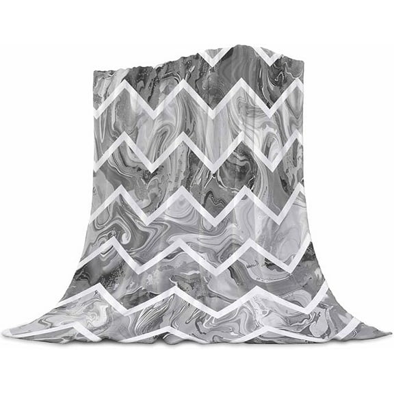 Throw Blanket Grey Abstract Geometric Marble Texture Soft Flannel Blanket Warm Fleece Lap Blanket For Couch, Sofa, Bed Lightweight Bed Blanket 30" x 40"