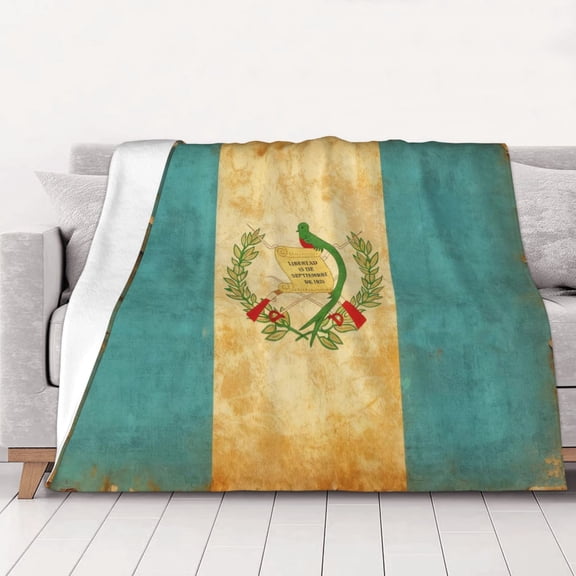 Throw Blanket Guatemala Flag Proud Guatemalan Vintage Soft Cozy Fleece Flannel Blanket Home Decor for Couch Sofa Bed 60"x50"