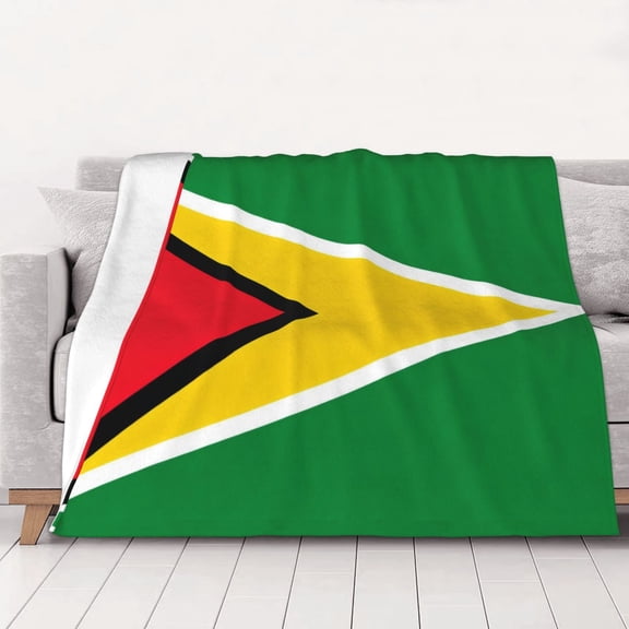 Throw Blanket Guyana Flag Soft Cozy Fleece Flannel Blanket Home Decor for Couch Sofa Bed 40"x30"