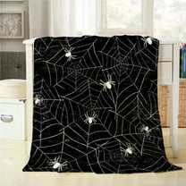 Throw Blanket Halloween Black and White Grunge Background with Spiderwebs Decorative Soft Warm Cozy Flannel Plush Throws Blankets for Baby Toddler Dog Cat 30 X 40 Inch