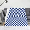 thumbnail image 1 of Throw Blanket Home Decor, Blue Checkered Blanket, Funny Thanksgiving Christmas Birthday Gifts, Soft Warm Lightweight Microfiber Plaid Flannel Blankets for Sofa Couch Bed Car Travel 60X50 Inch, 1 of 6