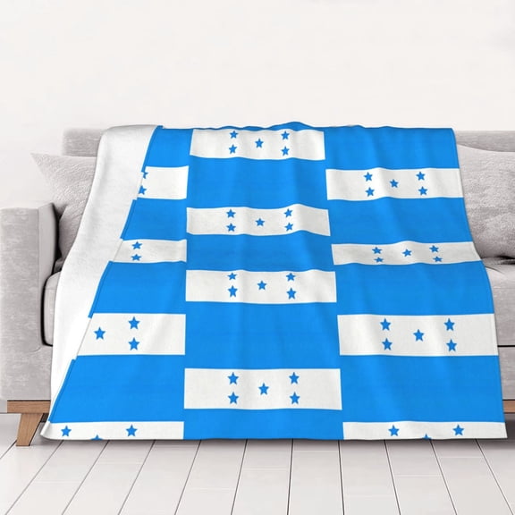 Throw Blanket Honduran Flag Soft Cozy Fleece Flannel Blanket Home Decor for Couch Sofa Bed 40"x30"