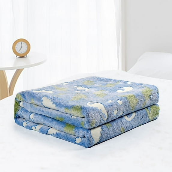 Throw Blanket, Hwkond In The Dark Blanket For Unique Birthday Gifts For Girls Boys Teens Soft Cozy Warm Fuzzy Cute Throw Blanket All Seasons Glowing Blankets,Sky Blue,152x127cm
