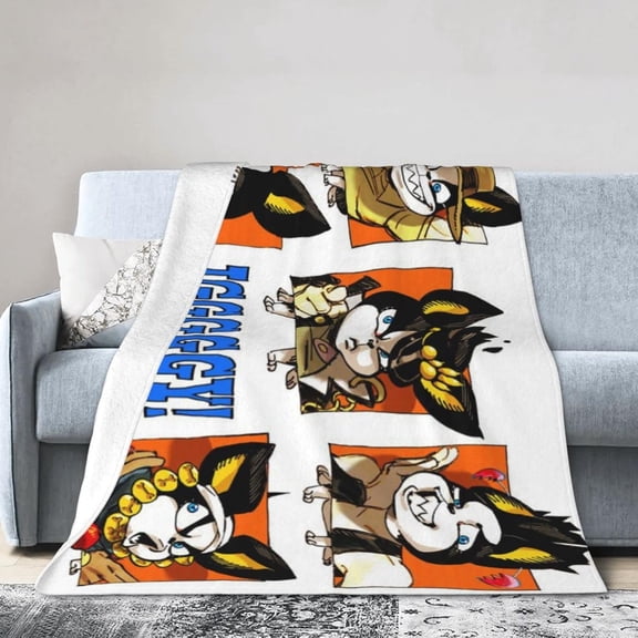 Throw Blanket JoJo's Bizarre Adventure Fleece Blanket Ultra Soft Microfiber Cozy Throw for Travel Camping Air Plane All Seasons Bed Throw Home Decor 50"x40"