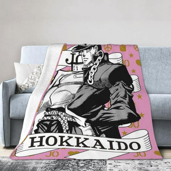 Throw Blanket JoJo's Bizarre Adventure Fleece Blanket Ultra Soft Microfiber Cozy Throw for Travel Camping Air Plane All Seasons Bed Throw Home Decor 50"x40"