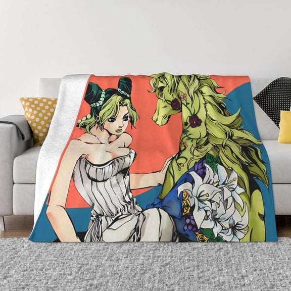Throw Blanket JoJo's Bizarre Adventure Soft Flannel Blankets for Children Adult All Season Air Conditioning Blanket for Bed Living Room Sofa 50"x40"