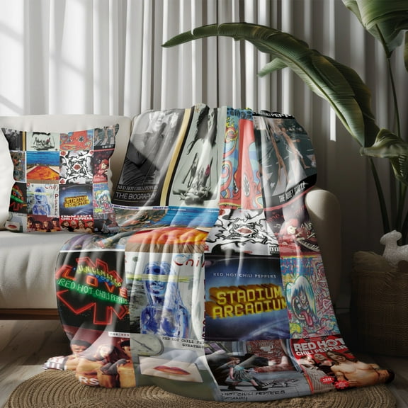 Throw Blanket and Pillowcase Set of 2，Red Hot Chili Peppers Thin Bed Couch Decor Kids Adult Nap Micro Fleece Fuzzy Blankets Bedroom Car All Season Birthday Gifts