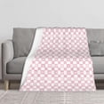 thumbnail image 1 of Throw Blanket Pink Check Bow Pattern Bed 50 x 60 Inch Soft Lightweight Fluffy Warm for Sofa Couch All Seasons Cozy Cover Quilt, 1 of 6