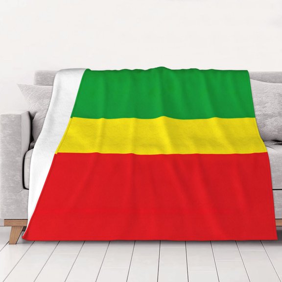 Throw Blanket Rastafari Flag Soft Cozy Fleece Flannel Blanket Home Decor for Couch Sofa Bed 60"x50"