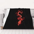 thumbnail image 1 of Throw Blanket Red-Loongs-Dragon Soft Cozy Fleece Flannel Blanket Home Decor for Couch Sofa Bed 80"x60", 1 of 7