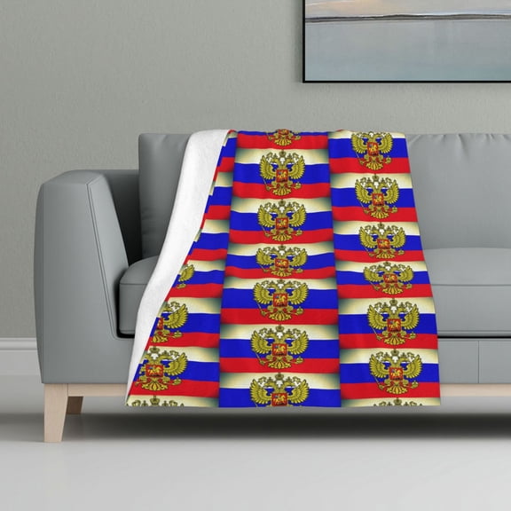 Throw Blanket Retro Russian Flag Flannel Blanket Soft Throw Blanket For Couch Bed All Seasons (32"X48")