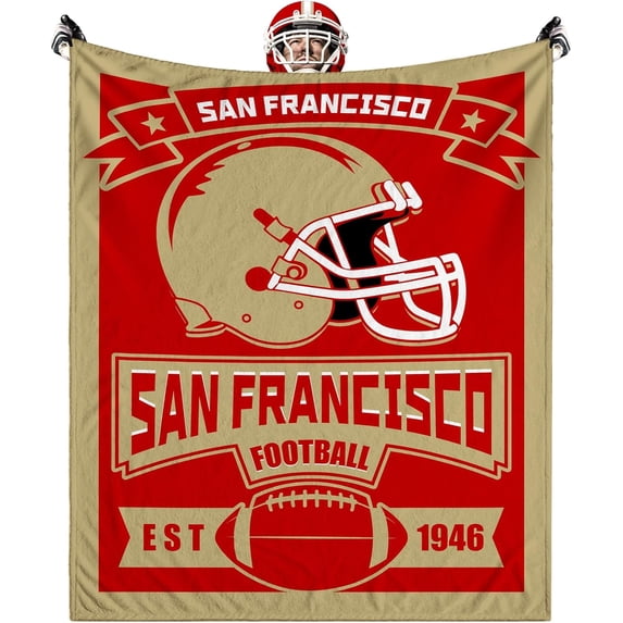 Throw Blanket San Francisco Gifts for Men Women Boy Sports Team Color Blanket Soft Lightweight Flannel Blanket Decor for Sofa Bed 60"x50"