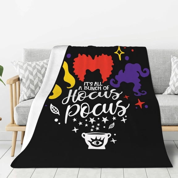 Throw Blanket Sanderson Sisters Halloween Hocus Pocus Bed 60 X 80 Inch Soft Lightweight Fluffy Warm for Sofa Couch All Seasons Cozy Cover Quilt