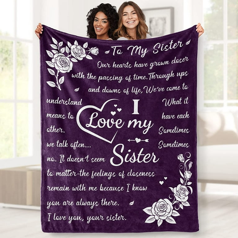 Throw Blanket Sister Gifts, Fleece Blanket Sisters Gifts from