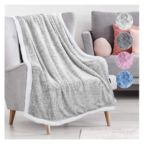 Throw Blanket Snow 50" x 60", Super Soft Micro Fleece Plush Bed Throw TV Blanket Reversible