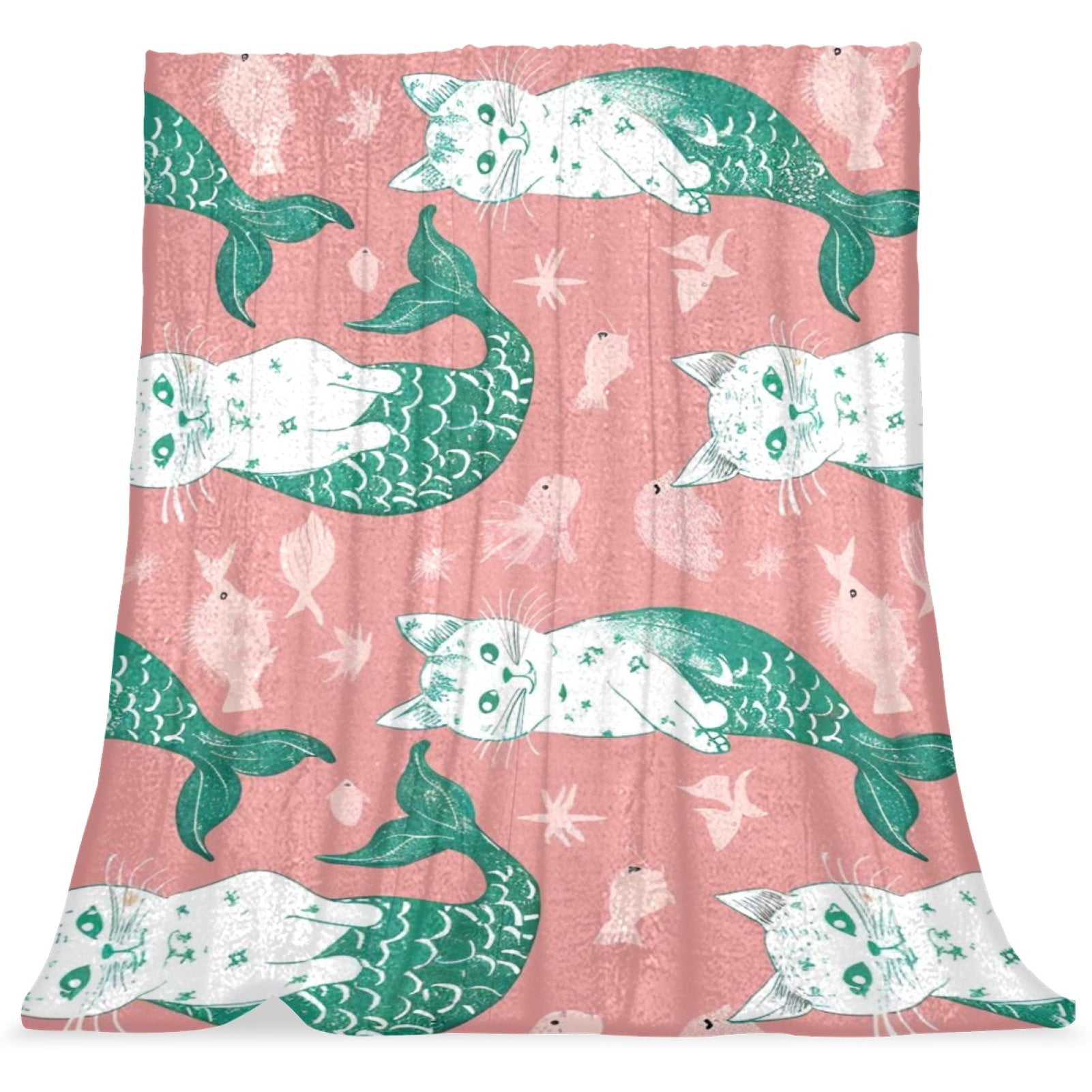 Throw Blanket Soft Blankets and Throws 59x39.3 in Cat Mermaid Unicorn Walmart