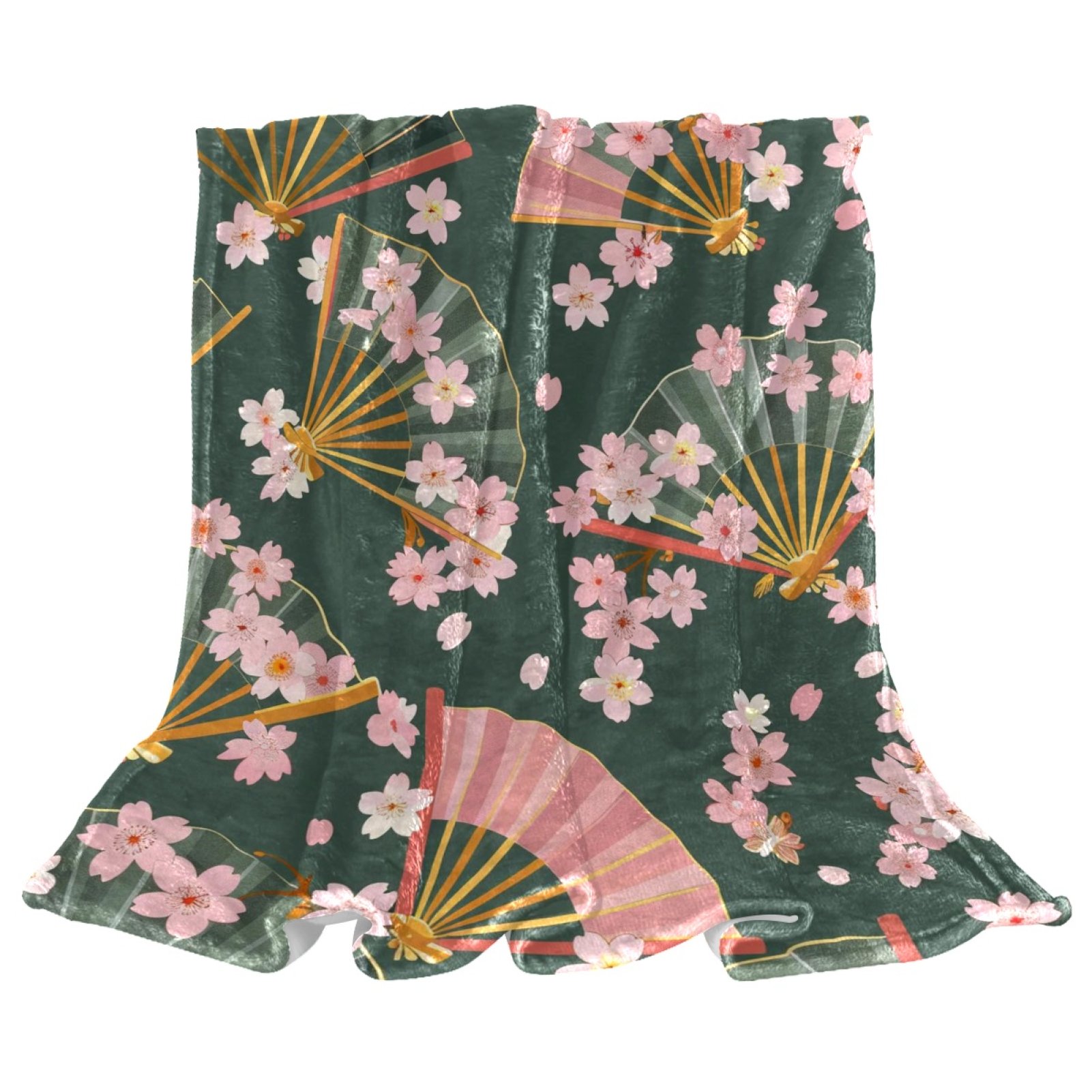 Throw Blanket Soft Blankets and Throws 59x51.1 in Fan Flower Pink