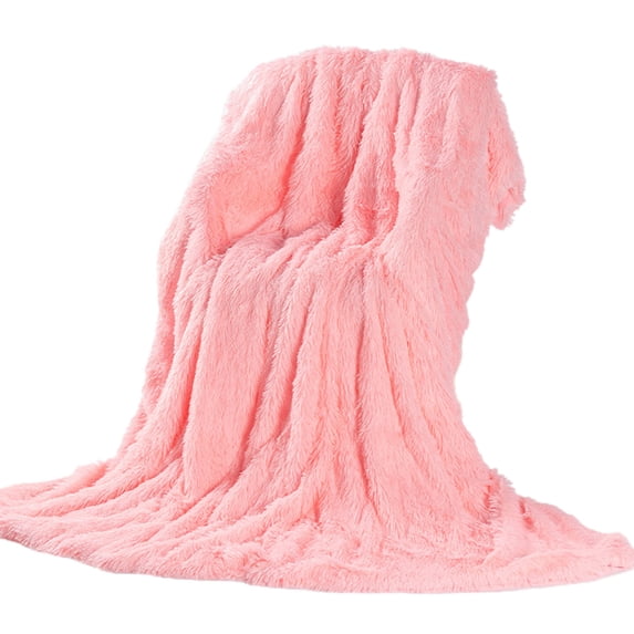 Throw Blanket,Soft Fluffy Faux Fur Sofa Blanket | 31.4x47.2 Inch Lightweight Warm Shaggy Blankets for Bed Couch Sofa Chair | Ideal Gifts for Women,Pink
