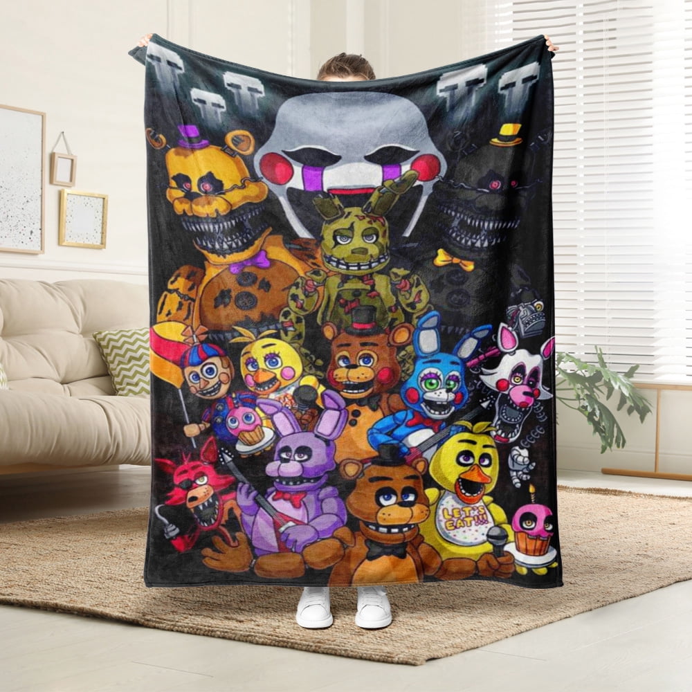 Throw Blanket Soft Warm Cozy FNAF Flannel Blanket Home Decor for Couch Bed Sofa 40 x 50 IN