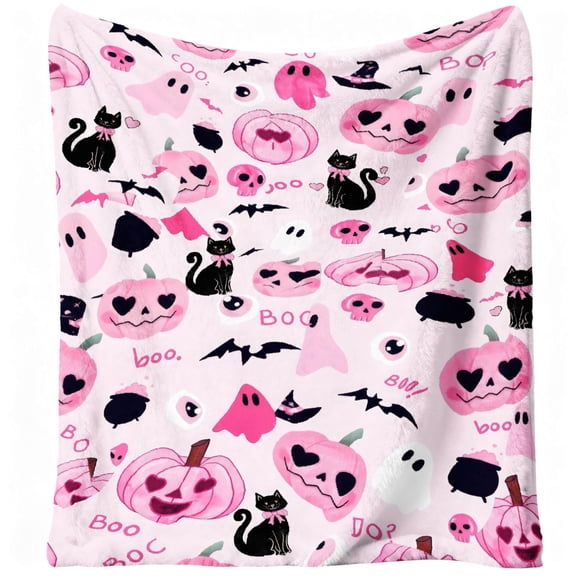 Throw Blanket Super Soft Cozy and Plush for Couch and Chair Halloween Blanket Pumpkin Spider Ghost Blanket