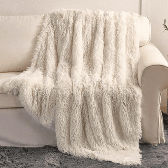 Throw Blanket, Super Soft Reversible Sherpa Fleece Bedding, Ideal Christmas & White Elephant Gifts, Cozy Plaid Throw Blankets for Couch