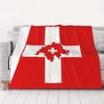 thumbnail image 1 of Throw Blanket Switzerland Swiss Map Flag Soft Cozy Fleece Flannel Blanket Home Decor for Couch Sofa Bed 40"x30", 1 of 7