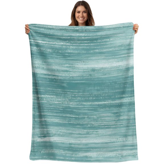 Throw Blanket Teal Green Blankets and Throws, Ombre Abstract Texture Blanket for Couch Bed Sofa Chair, Soft Cozy Warm Flannel Fleece Blankets for All Season Home Decor 40x50 Inch