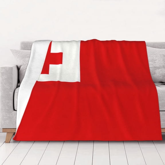 Throw Blanket Tonga Flag Soft Cozy Fleece Flannel Blanket Home Decor for Couch Sofa Bed 40"x30"