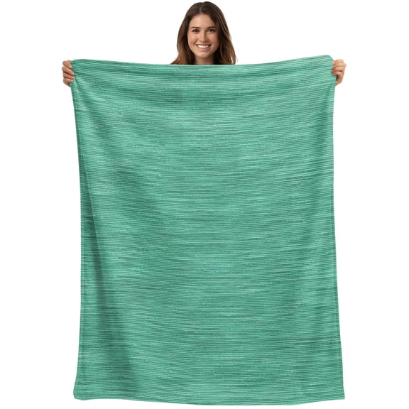 Throw Blanket Turquoise Linen Weave Blankets and Throws, Solid Color Texture Blanket for Couch Bed Sofa Chair, Soft Cozy Warm Flannel Fleece Blankets for All Season Home Decor 40x50 Inch