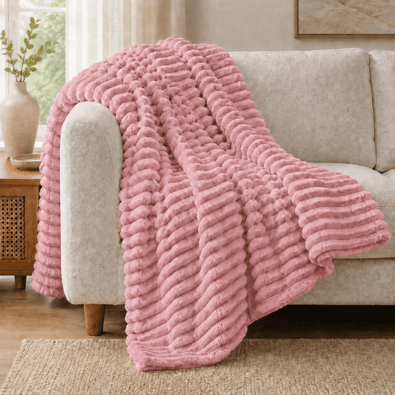 Throw Blanket, Ultra-Soft Plush Thick All Season Blanket for Living Room Home Decor, 50" x 60"