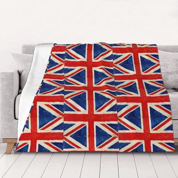 Throw Blanket Union Jack All Uk Flag Soft Cozy Fleece Flannel Blanket Home Decor for Couch Sofa Bed 50"x40"