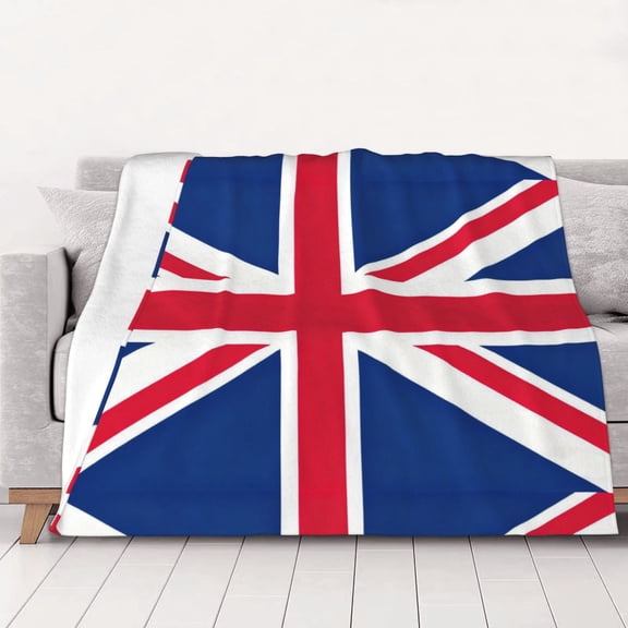 Throw Blanket Union Jacks Flag Soft Cozy Fleece Flannel Blanket Home Decor for Couch Sofa Bed 50"x40"