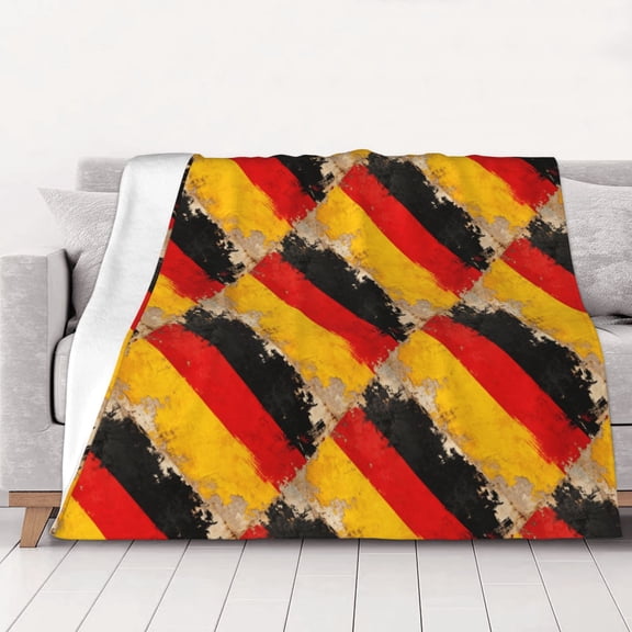 Throw Blanket Vintage German Flag Soft Cozy Fleece Flannel Blanket Home Decor for Couch Sofa Bed 60"x50"