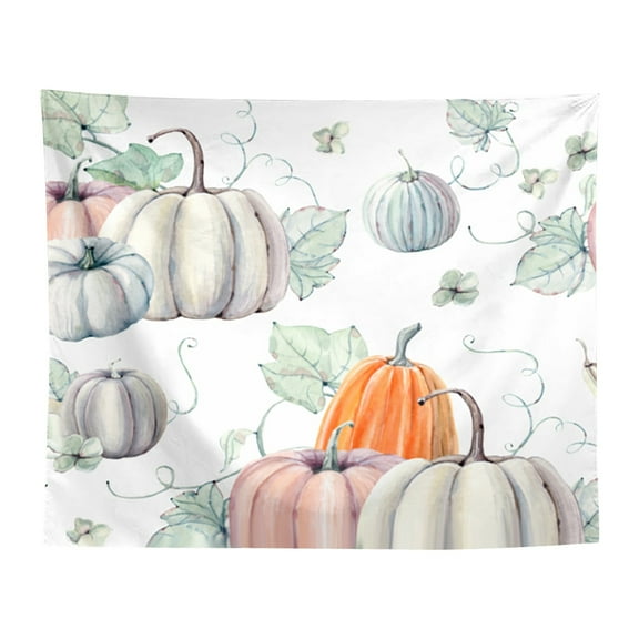 Throw Blanket Warm Cozy Print Flannel Pattern Watercolor Pumpkins It Is Thanksgiving Halloween Recipe Fall Comfortable Soft For Bed Sofa And Couch 50 Inches