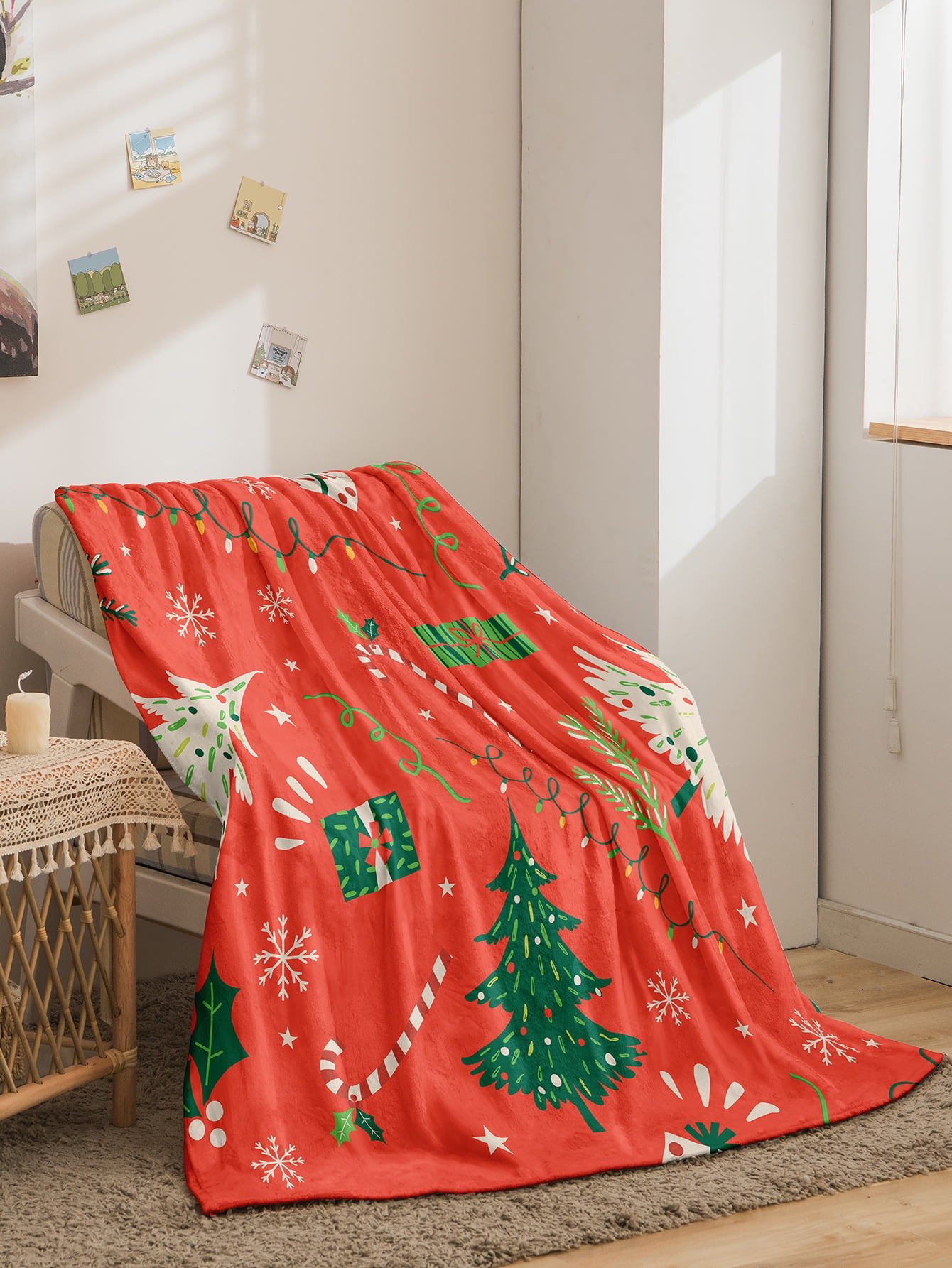 Throw Blanket Warm Flannel Blanket Flannel Fleece Bed Blanket King Size