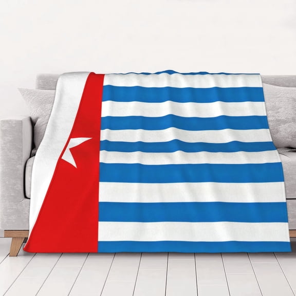 Throw Blanket West Papua National Flag Soft Cozy Fleece Flannel Blanket Home Decor for Couch Sofa Bed 40"x30"