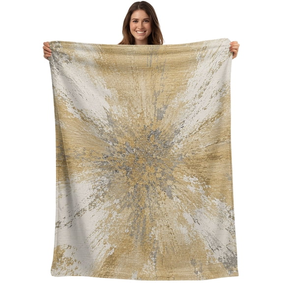 Throw Blanket Yellow Radiating Burst Blankets and Throws, Art Graffiti Blanket for Couch Bed Sofa Chair, Soft Cozy Warm Flannel Fleece Blankets for All Season Home Decor 30x40 Inch
