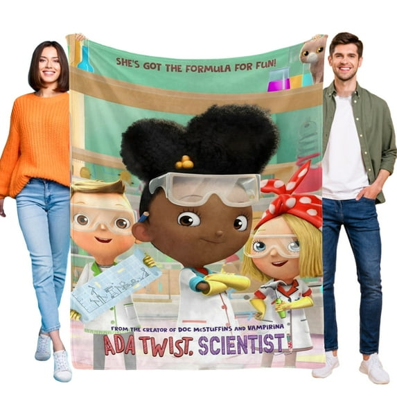 Throw Blanket for Ada Twist Scientist Bed Couch Soft Warm 50x60 Inch Flannel Blanket for Kids Boys Girls Gifts Home Decor