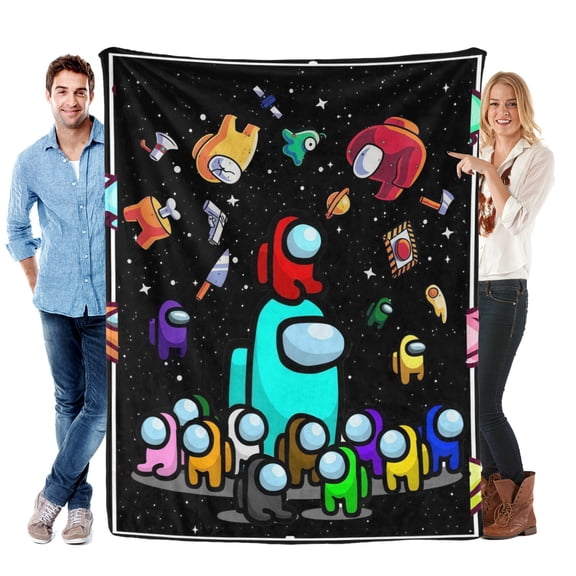 Throw Blanket for Among Us Bed Couch Home Decor Flannel for Kids Boys Girls Gifts Soft Warm 30x40 Inch