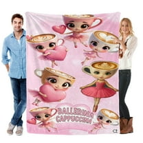 Throw Blanket for Ballerina Cappuccina Tung Tung Sahur Bed Couch Flannel Blanket for Kids Boys Girls Gifts Soft Warm Home Decor 30x40 Inch