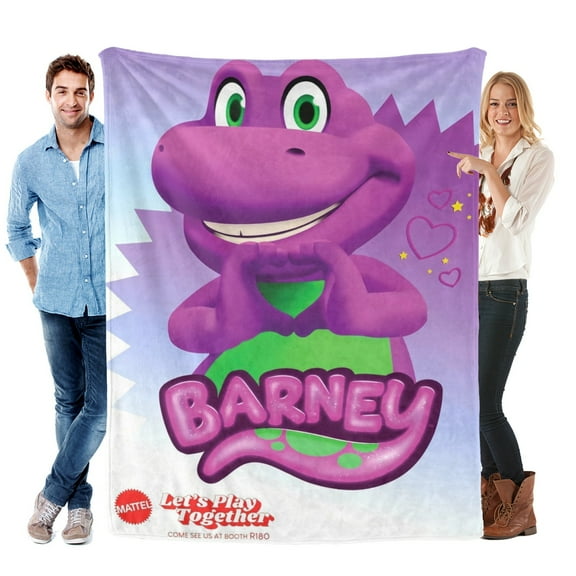 Throw Blanket for Barney and Friends Bed Couch Home Decor Soft Warm Flannel Blanket for Kids Boys Girls Gifts 30x40 Inch