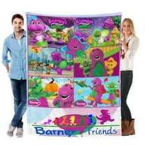Throw Blanket for Barney and Friends Soft Warm Bed Couch Flannel Blanket for Kids Girls Boys Gifts Home Decor 30x40 Inch