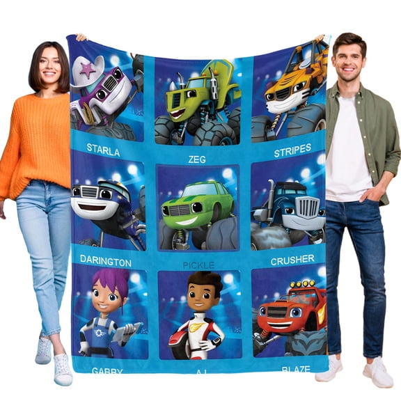 Throw Blanket for Blaze and the Monster Machines Bed Couch Soft Warm Flannel Blanket for Kids Girls Boys Gifts Home Decor 50x60 Inch