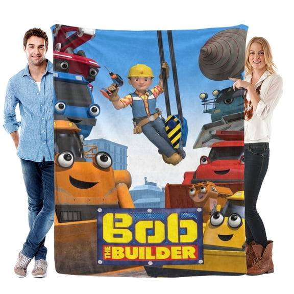 Throw Blanket for Bob the Builder Bed Couch Flannel Blanket for Kids Boys Girls Gifts Soft Warm Home Decor 50x60 Inch