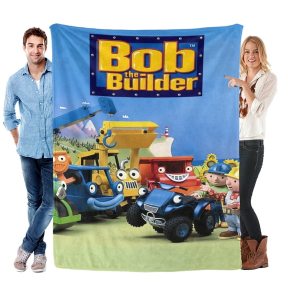 Throw Blanket for Bob the Builder Bed Couch Soft Warm 60x80 Inch Flannel Blanket for Kids Boys Girls Gifts Home Decor