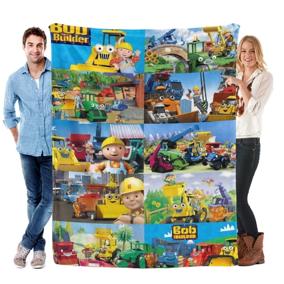 Throw Blanket for Bob the Builder Bed Couch Soft Warm Flannel Blanket for Kids Boys Girls Gifts Home Decor 30x40 Inch