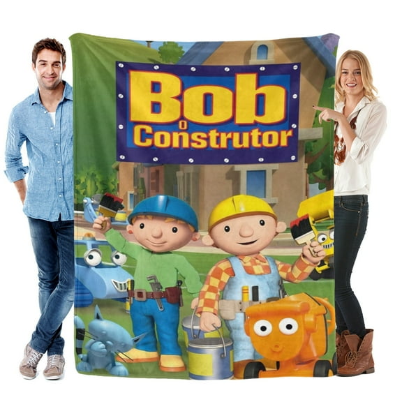 Throw Blanket for Bob the Builder Soft Warm Bed Couch Flannel Blanket for Kids Boys Girls Gifts Home Decor 60x80 Inch