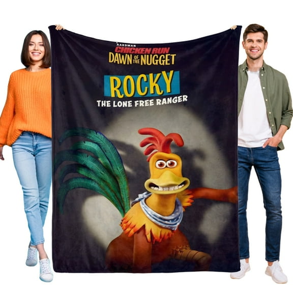 Throw Blanket for Chicken Run Dawn of the Nugget Bed Couch Soft Warm Flannel Blanket for Kids Boys Girls Gifts Home Decor 30x40 Inch