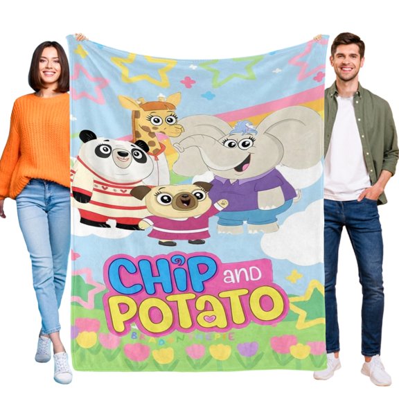 Throw Blanket for Chip and Potato Bed Couch Flannel Blanket for Kids Boys Girls Gifts Soft Warm Home Decor 6080 Inch